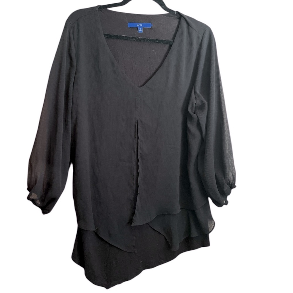APT 9 Black Layered Blouse